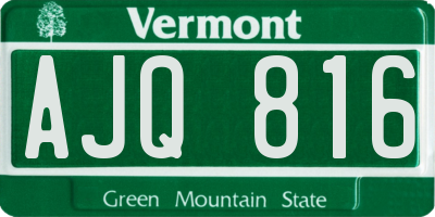 VT license plate AJQ816