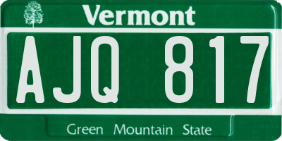 VT license plate AJQ817