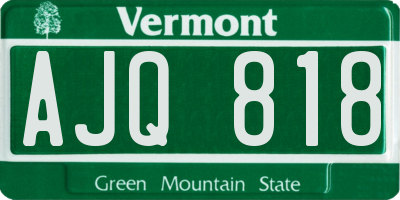 VT license plate AJQ818
