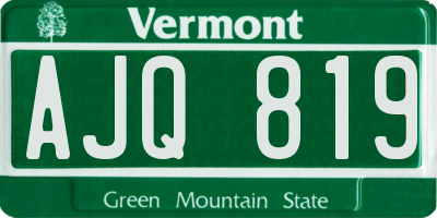 VT license plate AJQ819