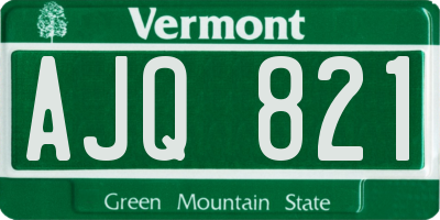 VT license plate AJQ821