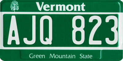 VT license plate AJQ823