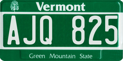 VT license plate AJQ825