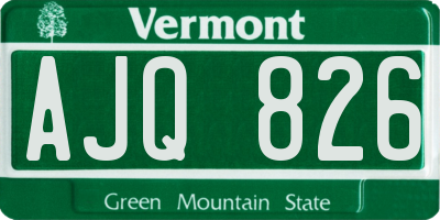 VT license plate AJQ826