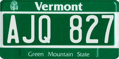 VT license plate AJQ827