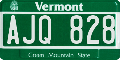 VT license plate AJQ828