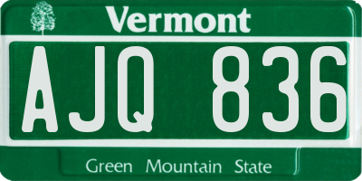 VT license plate AJQ836