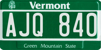VT license plate AJQ840
