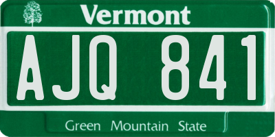 VT license plate AJQ841