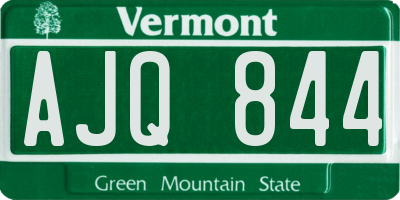 VT license plate AJQ844