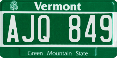 VT license plate AJQ849