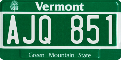 VT license plate AJQ851