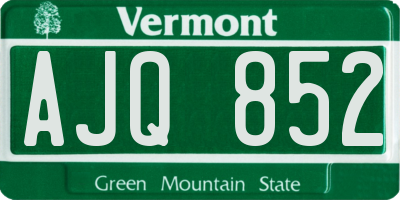 VT license plate AJQ852