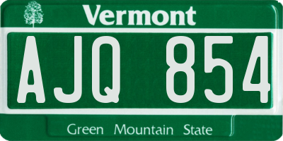 VT license plate AJQ854