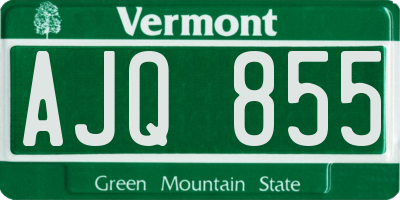 VT license plate AJQ855