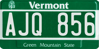 VT license plate AJQ856