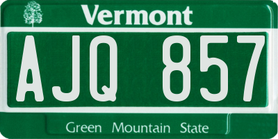 VT license plate AJQ857