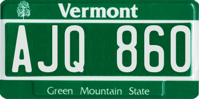 VT license plate AJQ860