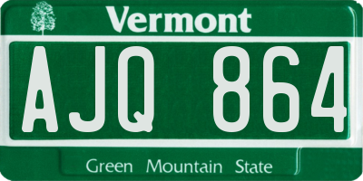VT license plate AJQ864
