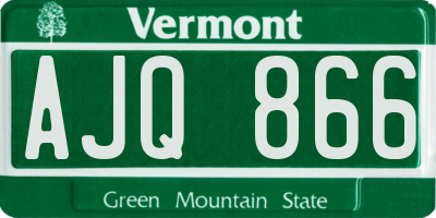 VT license plate AJQ866