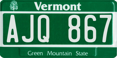 VT license plate AJQ867
