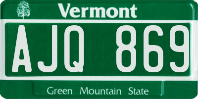 VT license plate AJQ869