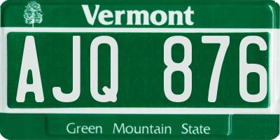 VT license plate AJQ876