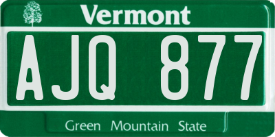 VT license plate AJQ877