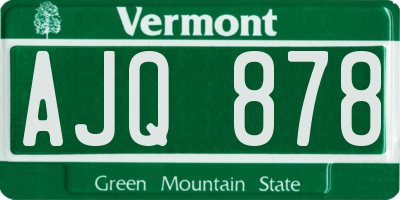 VT license plate AJQ878