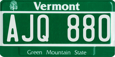 VT license plate AJQ880