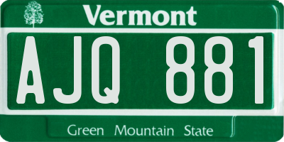 VT license plate AJQ881