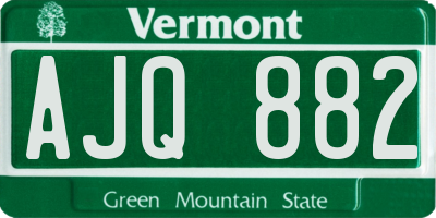 VT license plate AJQ882