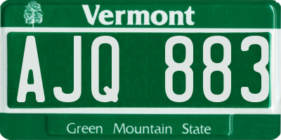 VT license plate AJQ883