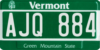 VT license plate AJQ884