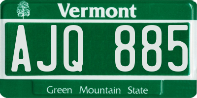 VT license plate AJQ885