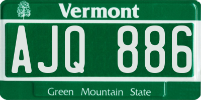 VT license plate AJQ886