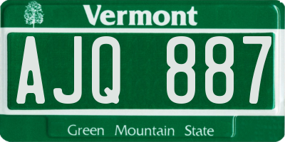 VT license plate AJQ887