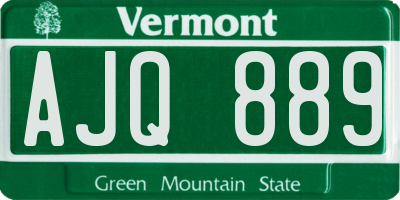 VT license plate AJQ889