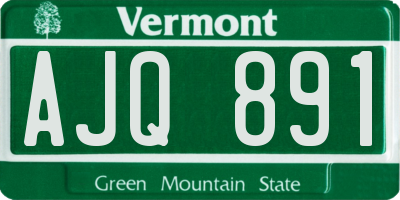 VT license plate AJQ891