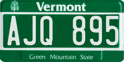 VT license plate AJQ895