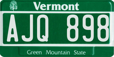 VT license plate AJQ898