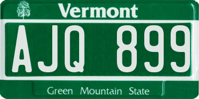 VT license plate AJQ899