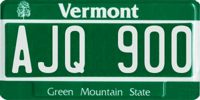 VT license plate AJQ900