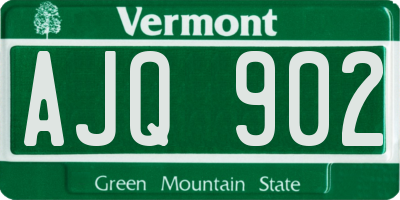 VT license plate AJQ902