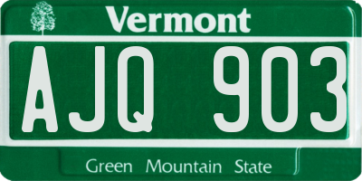 VT license plate AJQ903