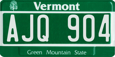 VT license plate AJQ904