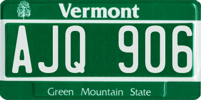 VT license plate AJQ906