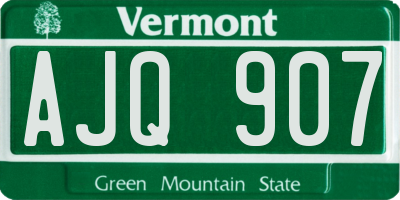 VT license plate AJQ907