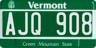VT license plate AJQ908