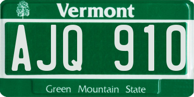 VT license plate AJQ910